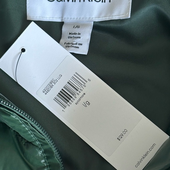 Calvin Klein Forest Green Puffer Vest, Women’s Size Large - Picture 4 of 7